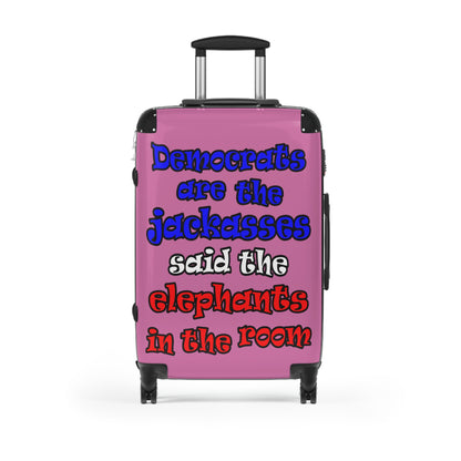 donkeys and elephants - Suitcase (light pink)