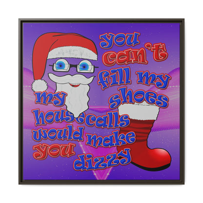 santa's shoes - framed canvas art (purple-pink wave)