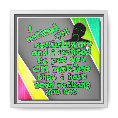 noticed you noticing - framed canvas art (rainbow split)