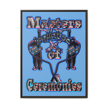 em cee squared - framed canvas art (light blue)