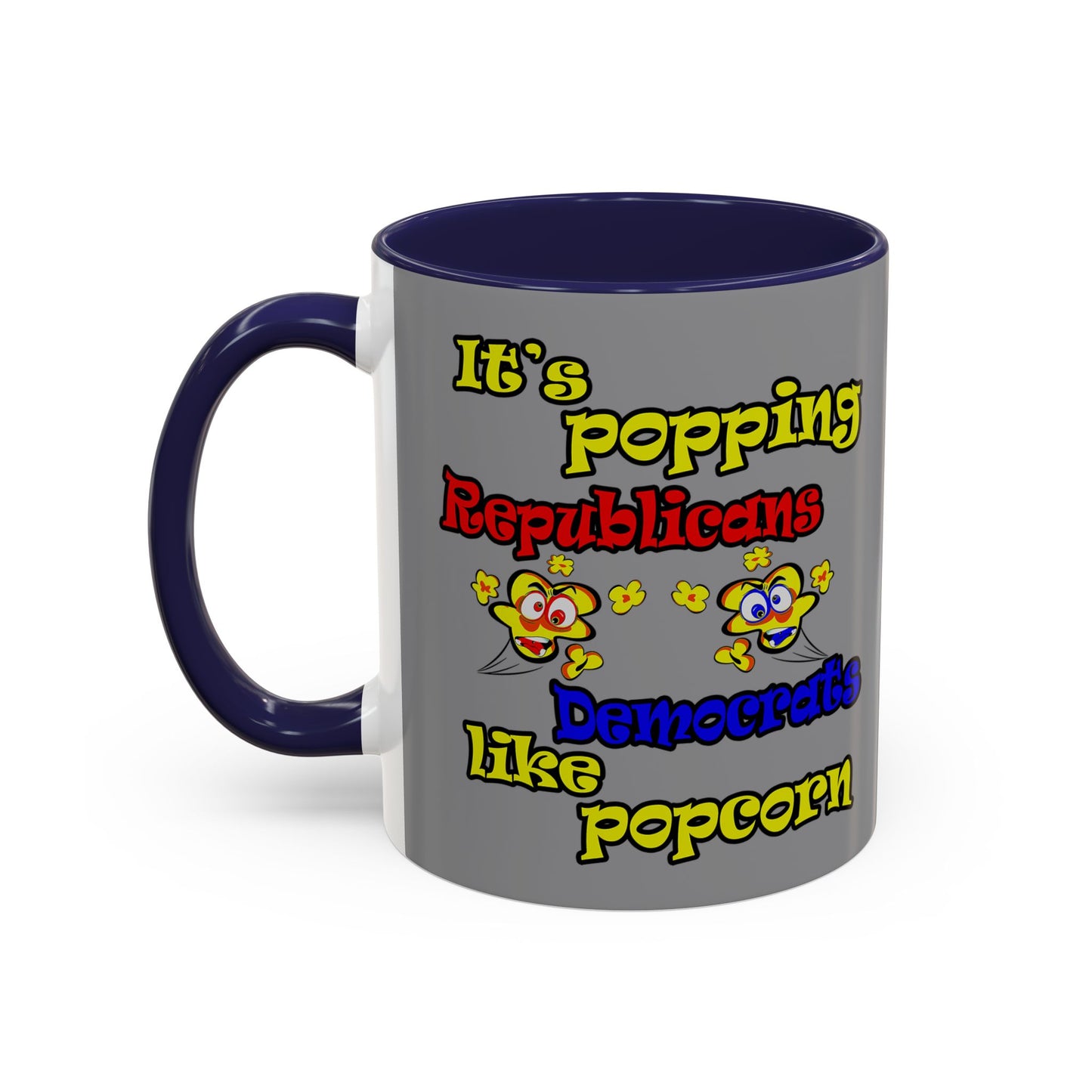 popping like popcorn - Accent Mug (grey)