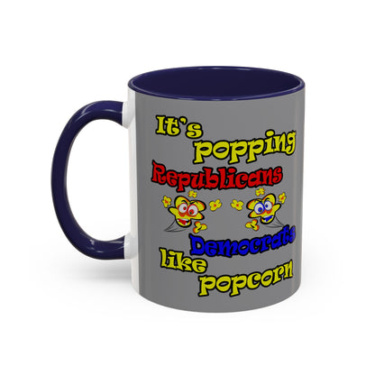 popping like popcorn - Accent Mug (grey)