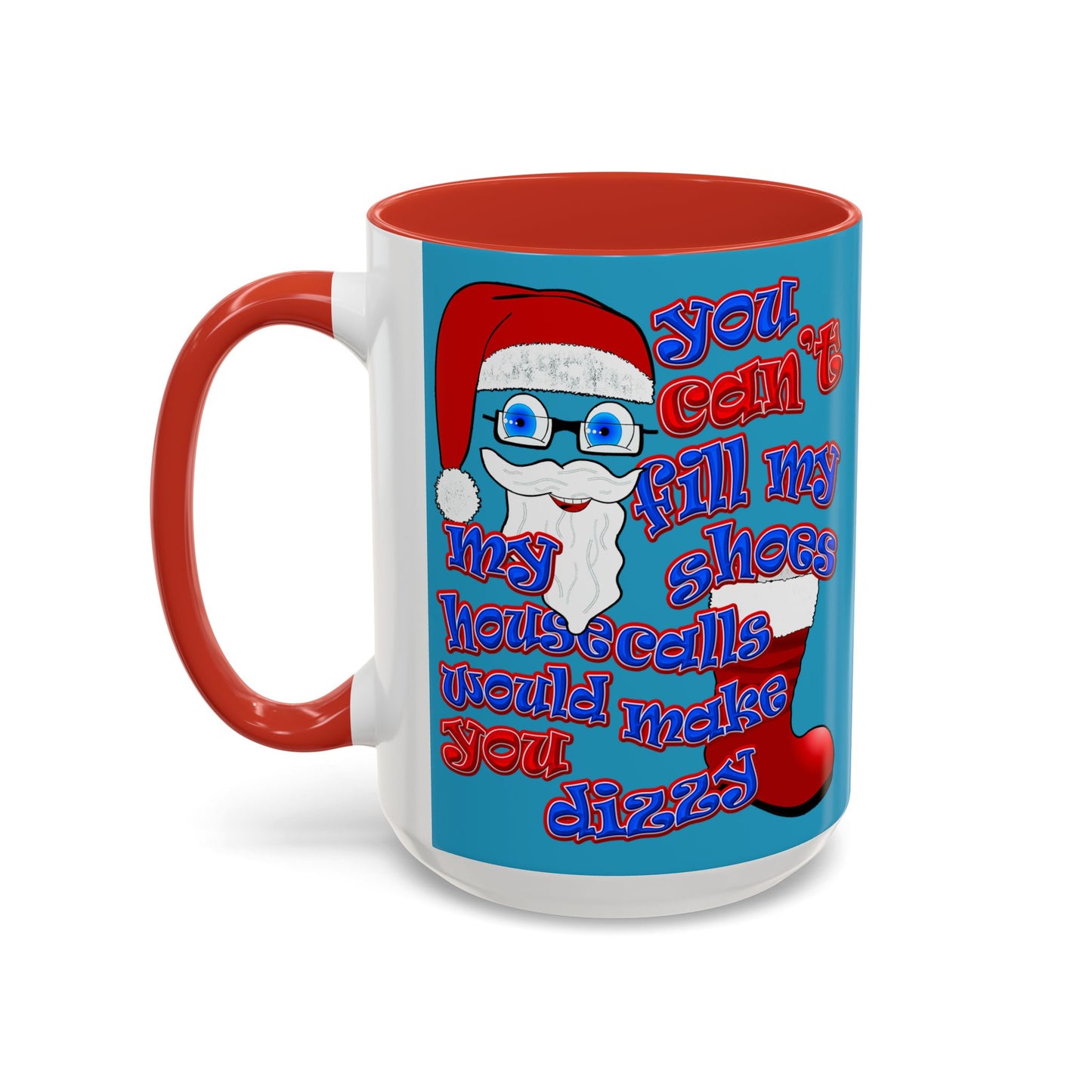 santa's shoes - Accent Mug (turquoise)