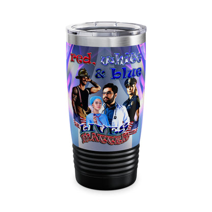 rw&b lives matter - Ringneck Tumbler, 20oz (grey-pink wave)