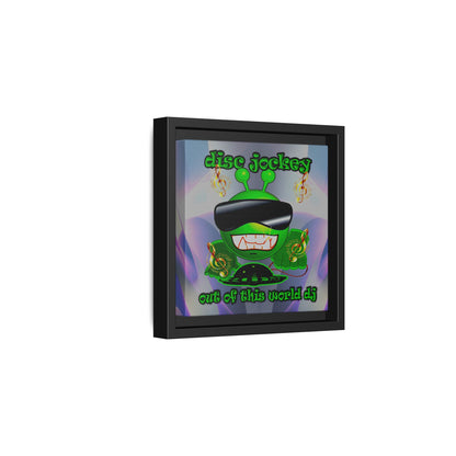 disc jockey - framed canvas art (grey-pink wave)