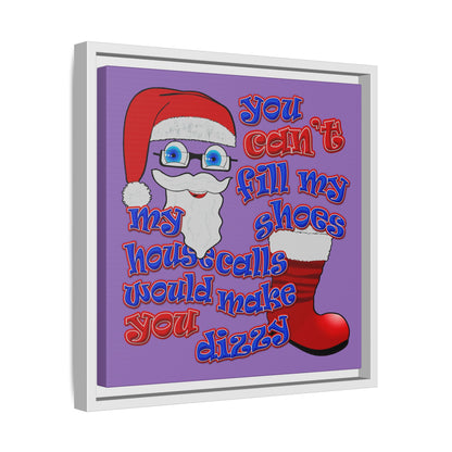 santa's shoes - framed canvas art (light purple)