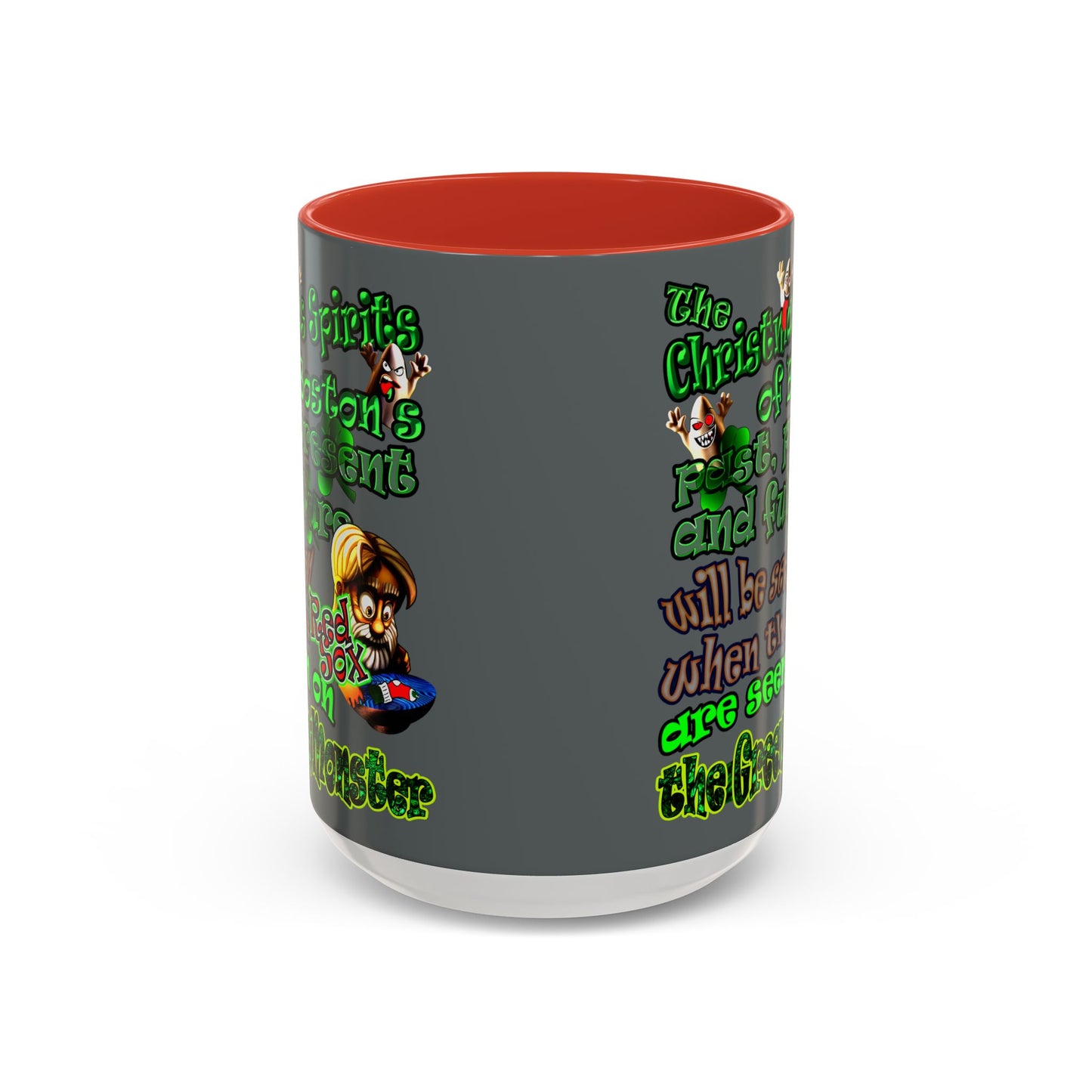 christmas spirits of boston - Accent Mug (dark grey)