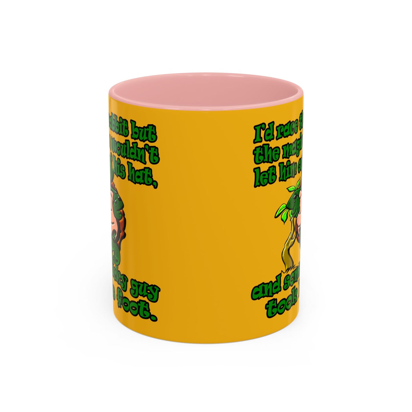 turtle race - Accent Mug (yellow)