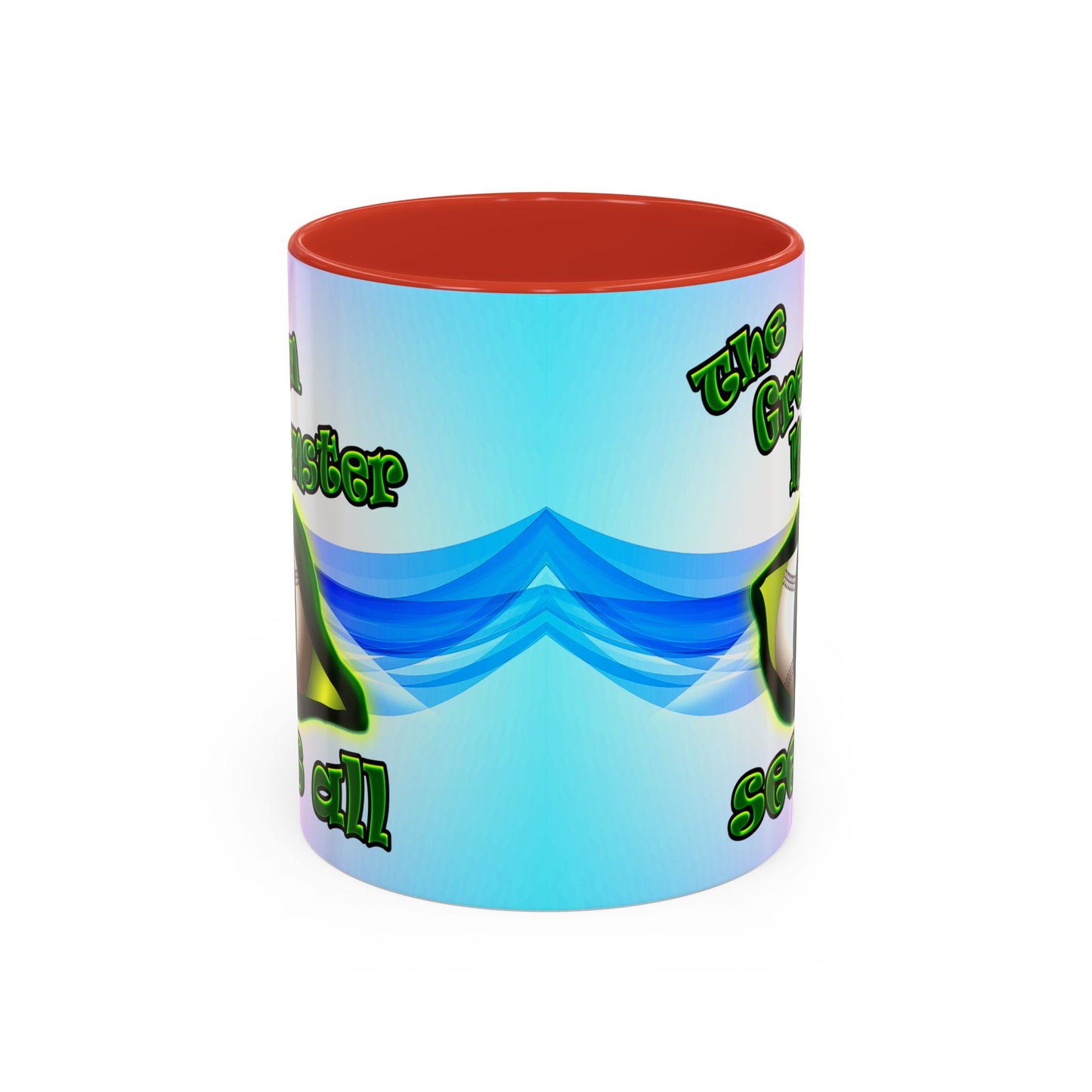 green monster - Accent Mug (light blue-pink wave)