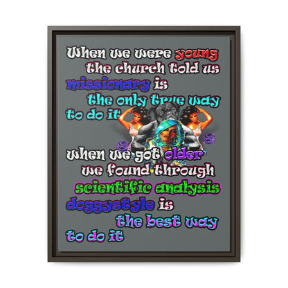 doggystyle - framed canvas art (dark grey)