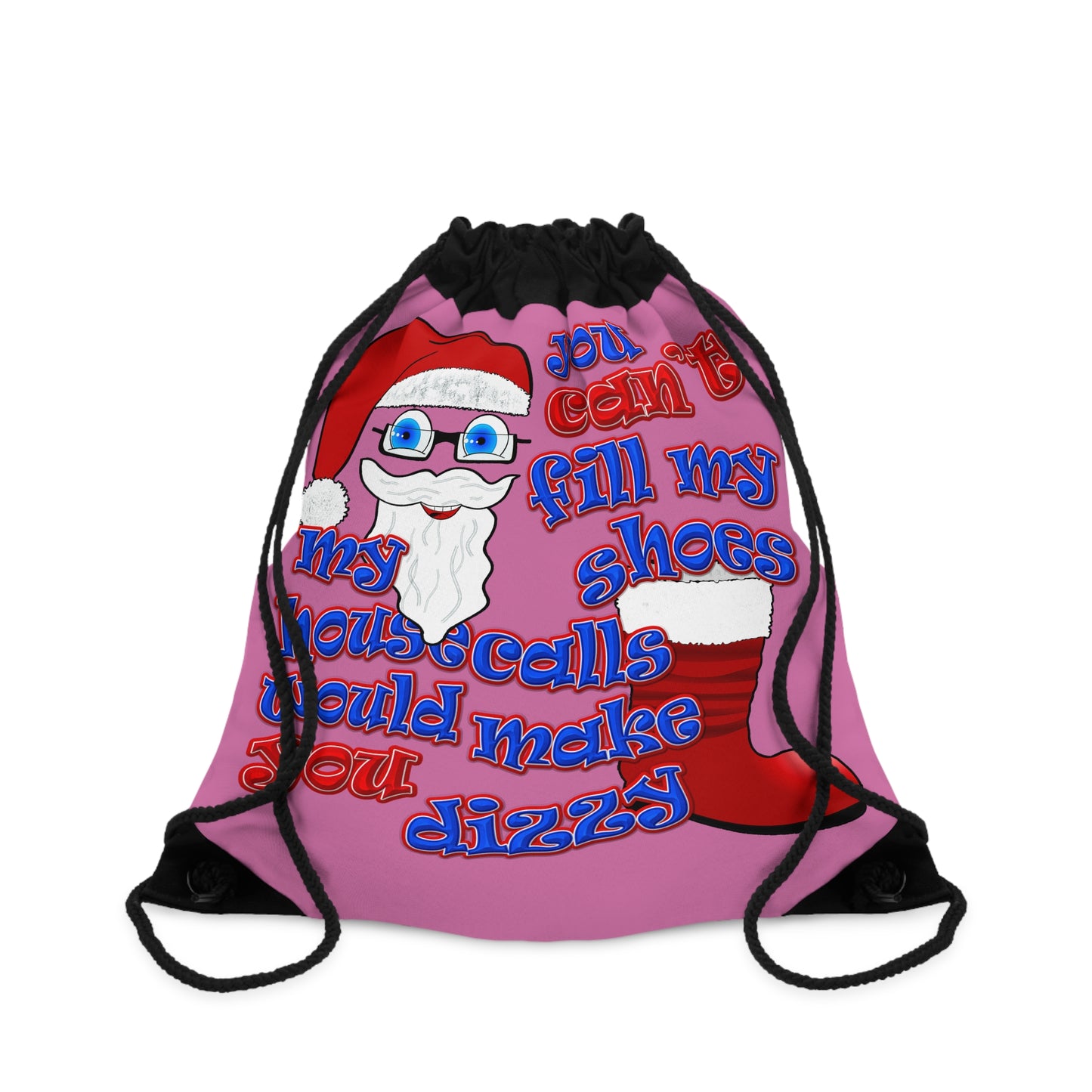 santa's shoes - Drawstring Bag (light pink)