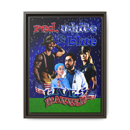 rw&b lives matter - framed canvas art ('snoops' background)