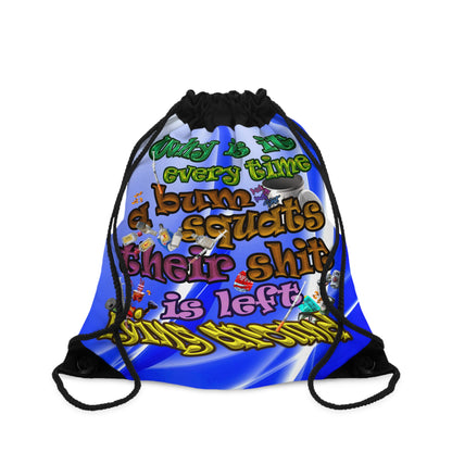 the bum's shit - Drawstring Bag (blue-white wave)