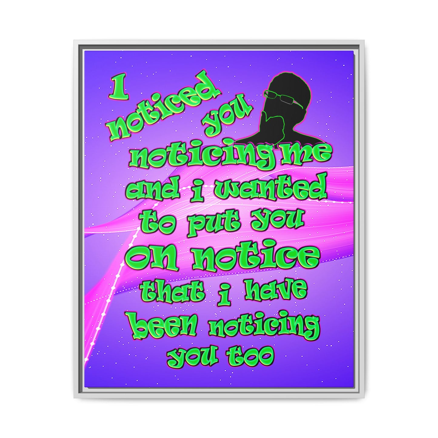 noticed you noticing - framed canvas art (purple-pink wave)