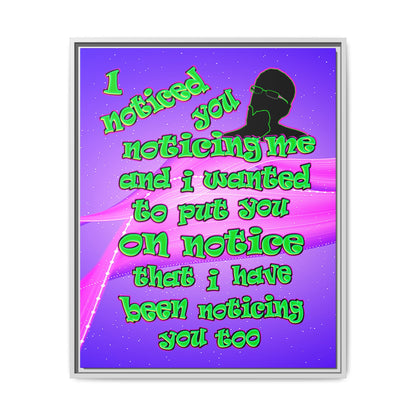 noticed you noticing - framed canvas art (purple-pink wave)