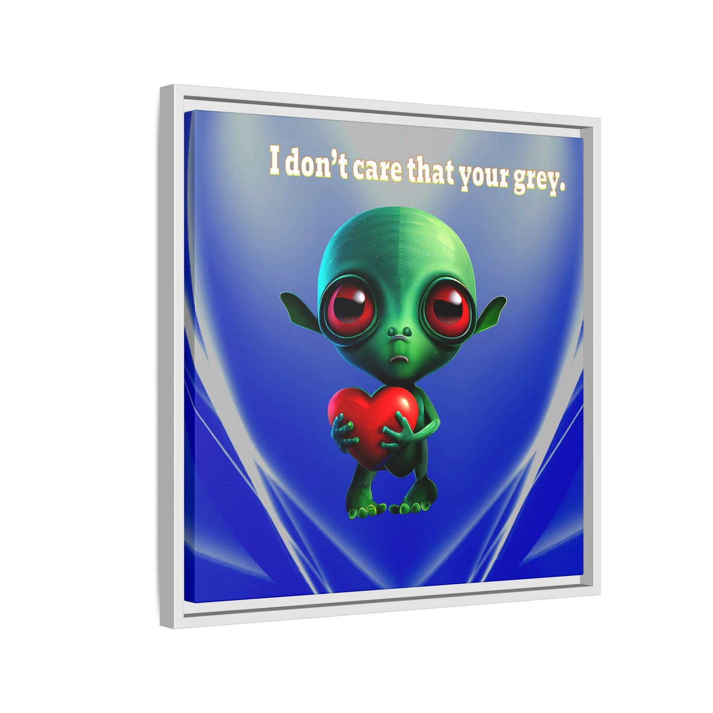 I don't care that your grey - framed canvas art (blue-white wave)