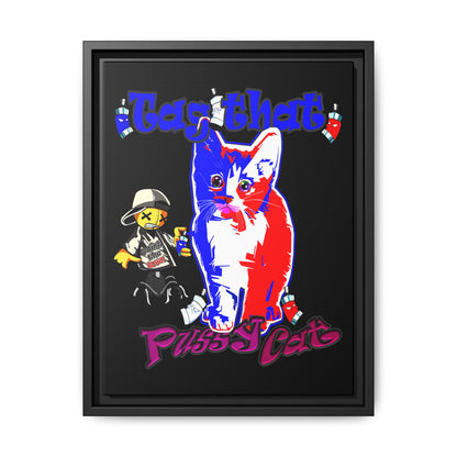 tag that - framed canvas art (black)