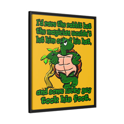 turtle race - framed canvas art (yellow)