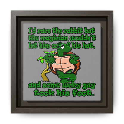 turtle race - framed canvas art (grey)