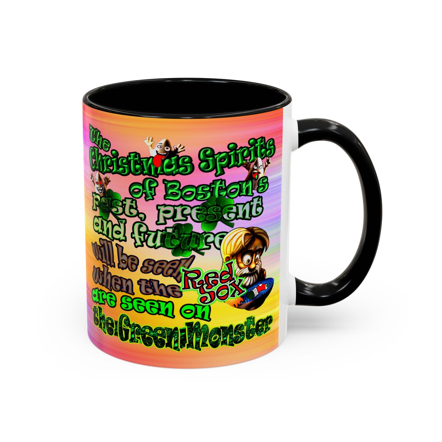 christmas spirits of boston - Accent Mug (color blur)