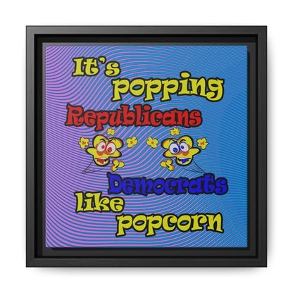 popping like popcorn - framed canvas art (light blue-purple wave)