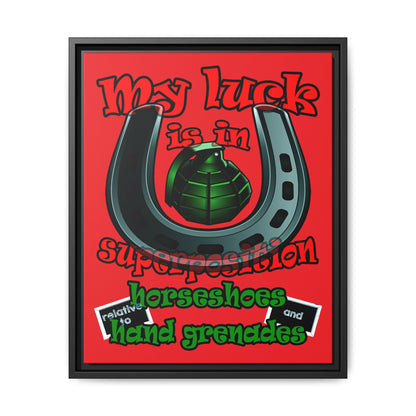 my luck - framed canvas art (red)