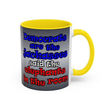 donkeys and elephants - Accent Mug (brushed nickel)