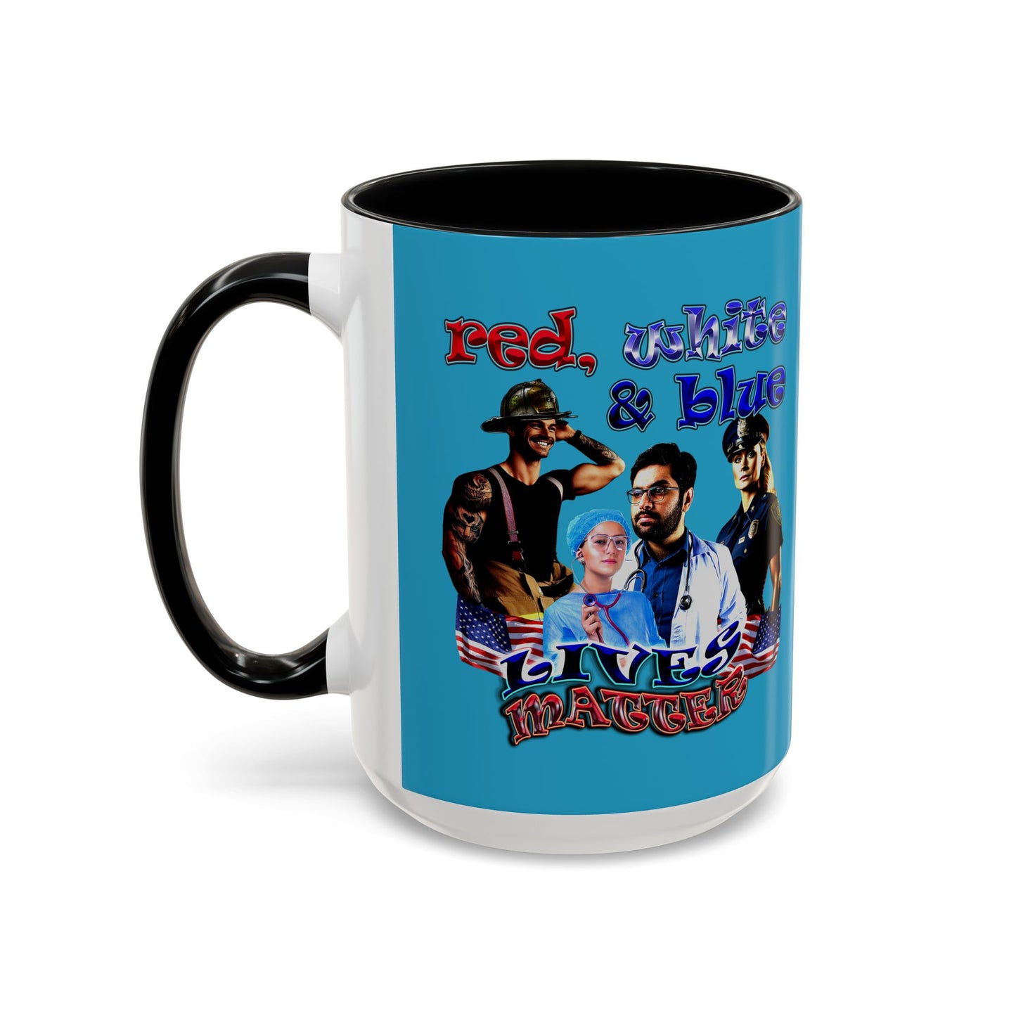rw&b lives matter - Accent Mug (turquoise)