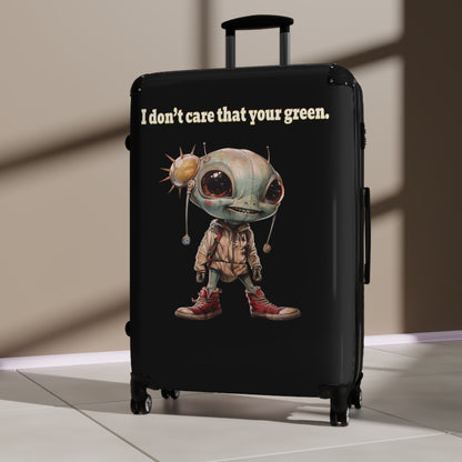 I don't care that your green - Suitcase (black)