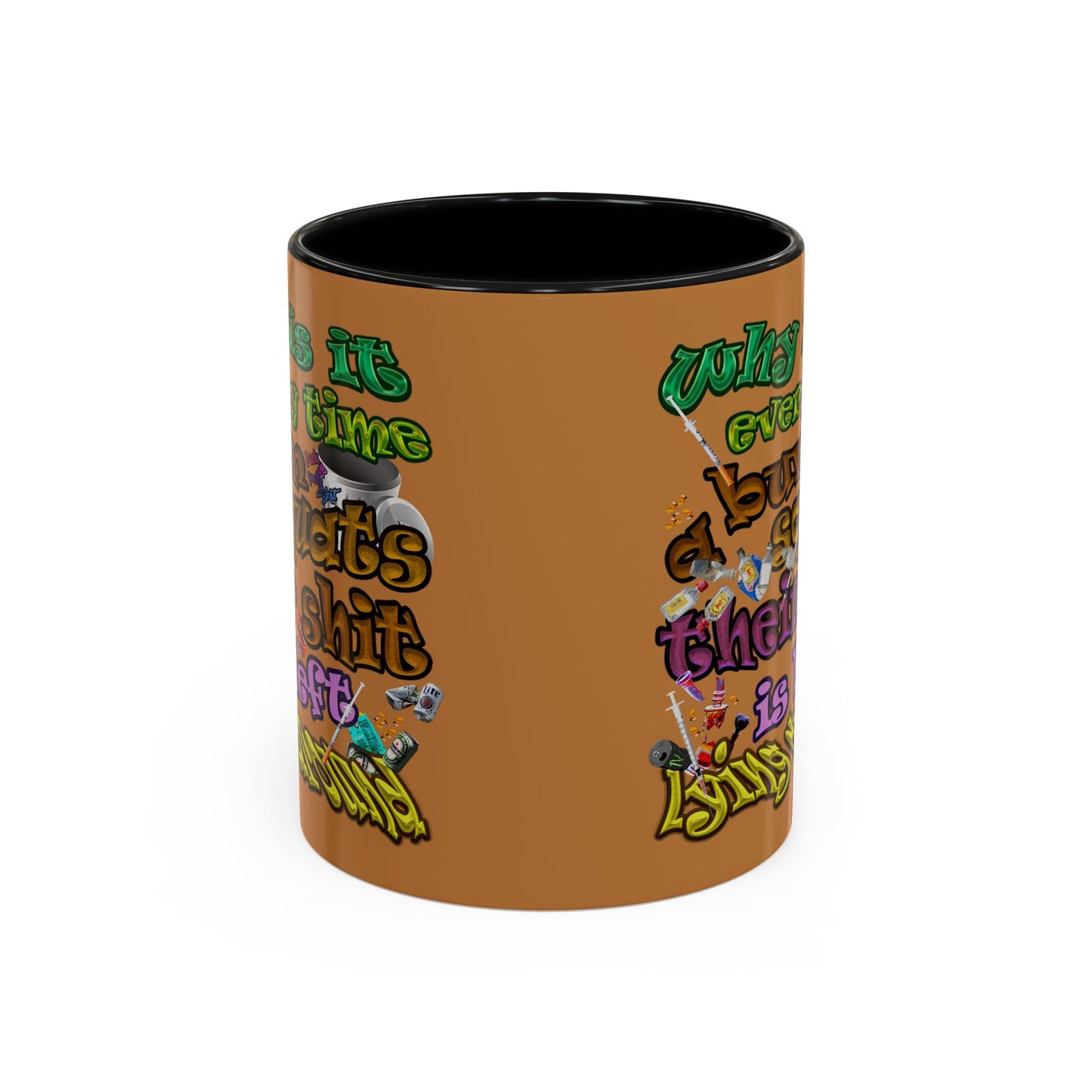 the bum's shit - Accent Mug (light brown)