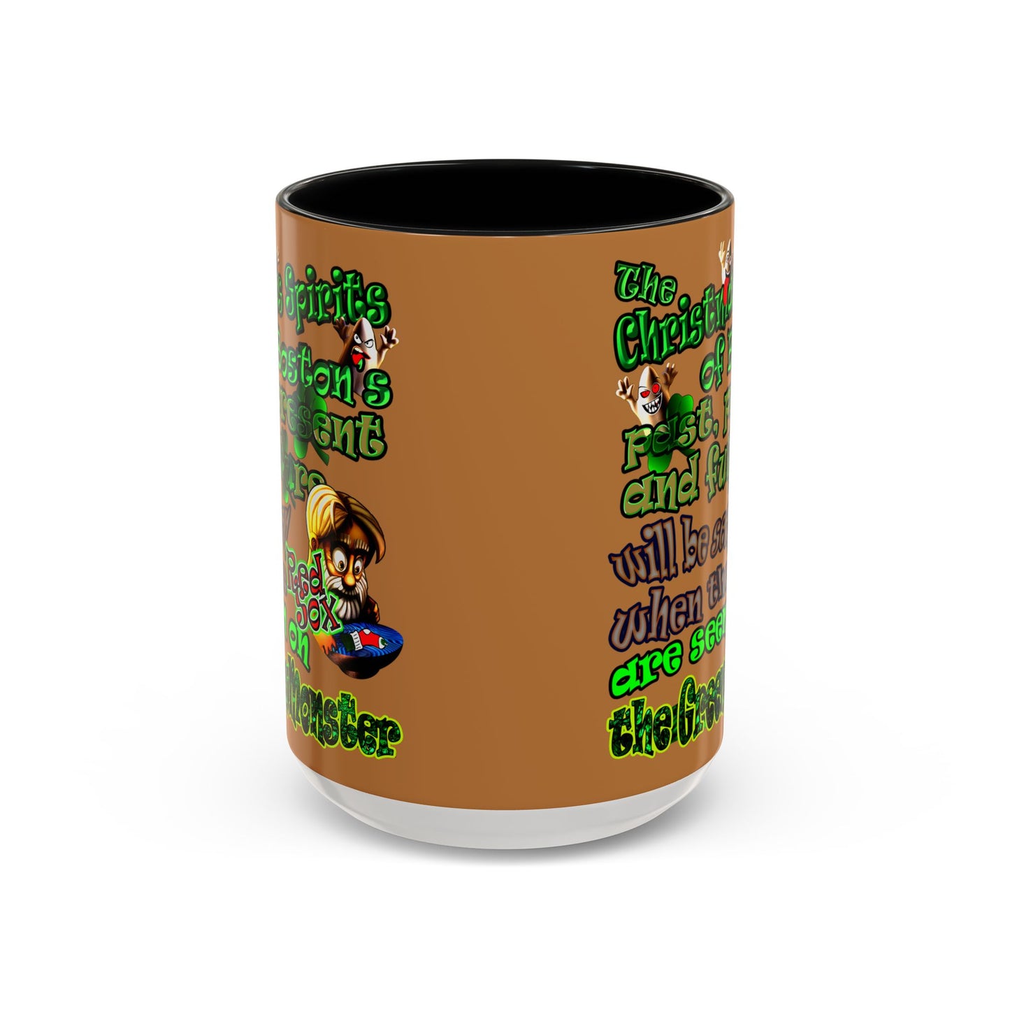 christmas spirits of boston - Accent Mug (light brown)