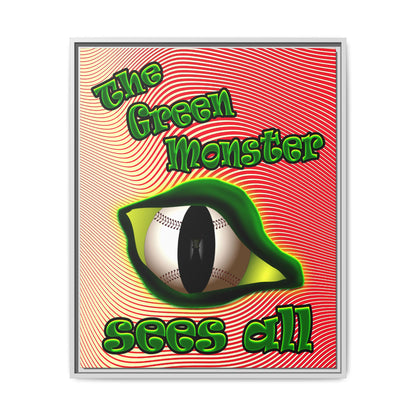 green monster - framed canvas art (yellow-orange wave)