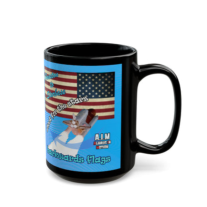 shoot for the stars - Black Mug (light blue-purple wave)