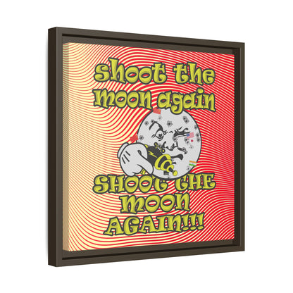 shoot the moon again - framed canvas art (yellow-orange wave)