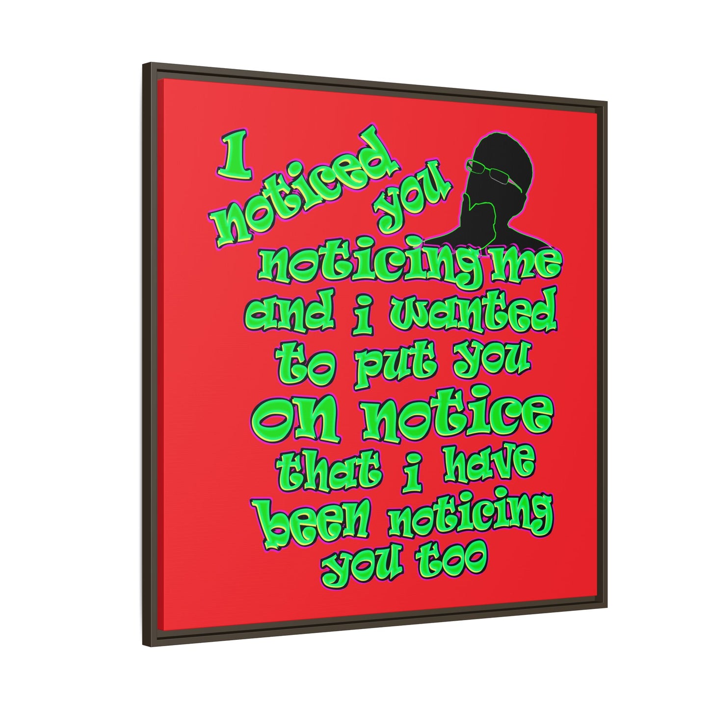 noticed you noticing - framed canvas art (red)