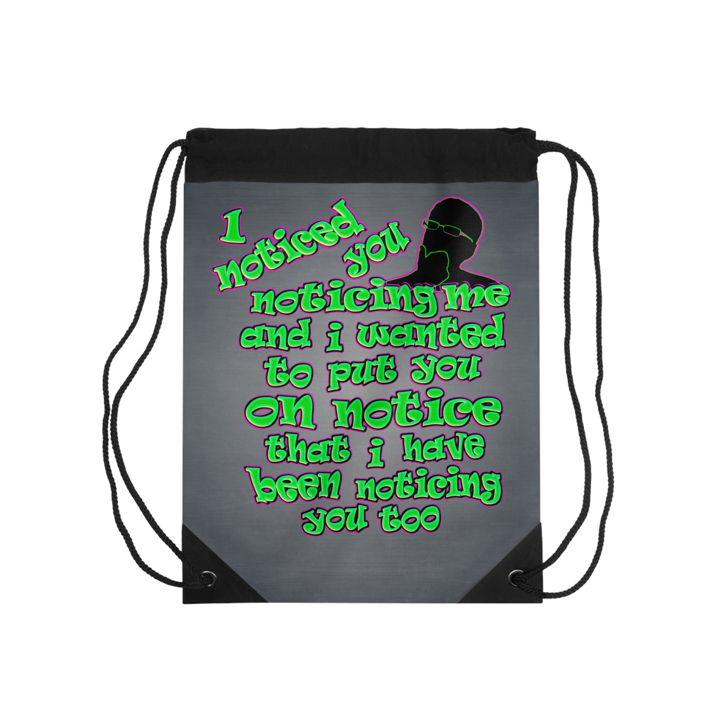 noticed you noticing - Drawstring Bag (grey-light grey)