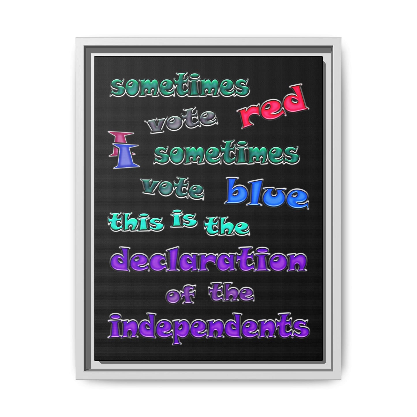 declaration of the independents - framed canvas art (black)