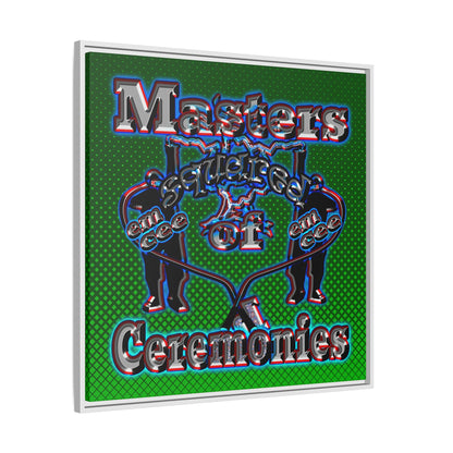 em cee squared - framed canvas art (logo green)