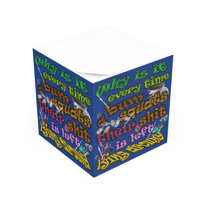 the bum's shit - note cube (dark blue)
