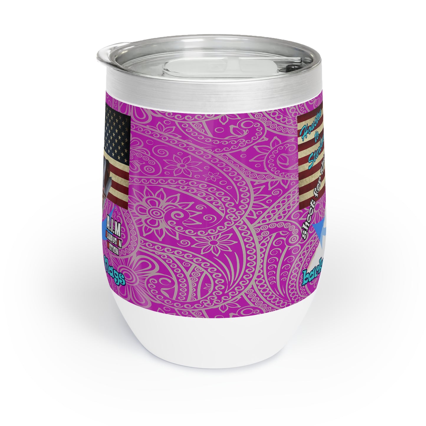shoot for the stars - Chill Wine Tumbler (pink swirl)
