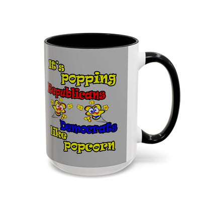 popping like popcorn - Accent Mug (light grey)