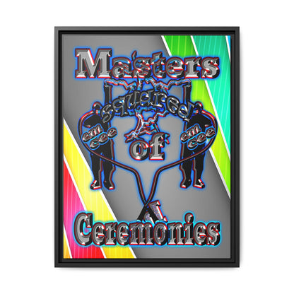 em cee squared - framed canvas art (rainbow split)