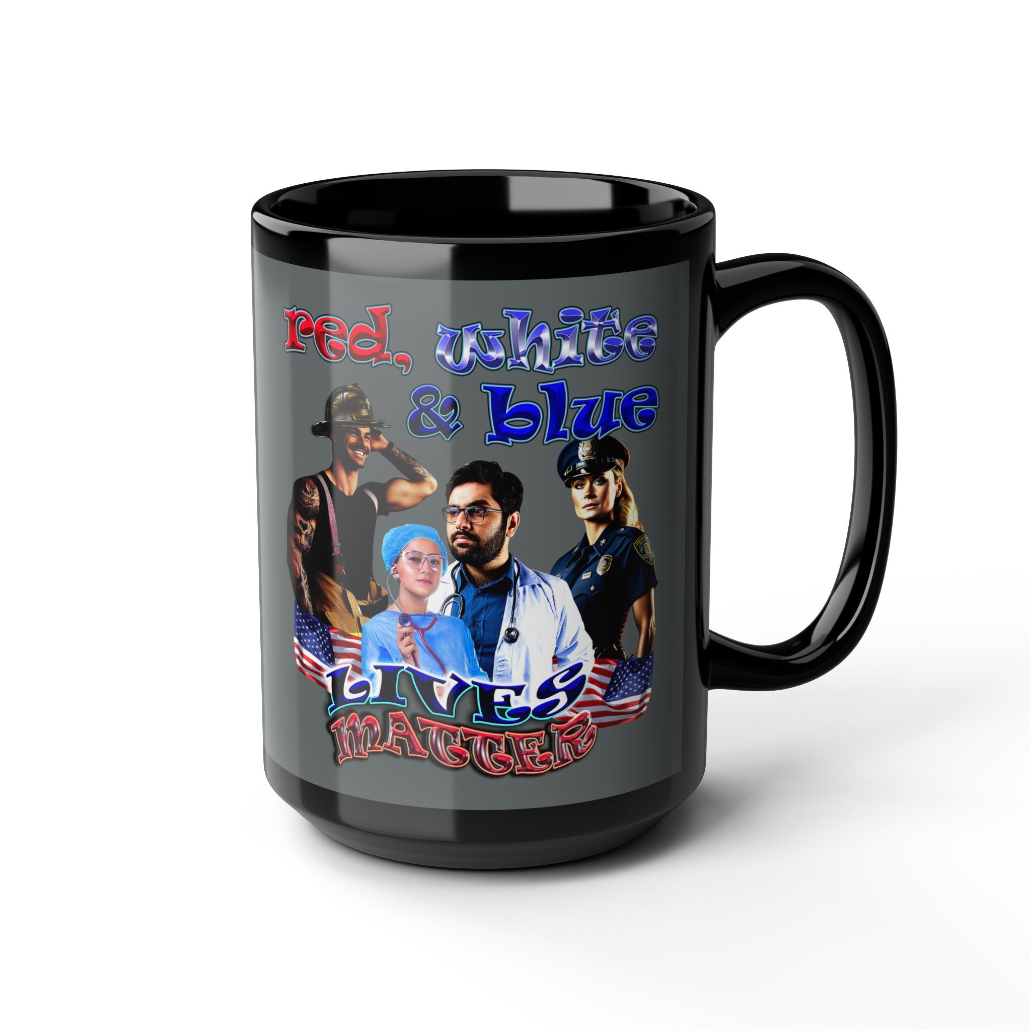 rw&b lives matter - Black Mug (dark grey)
