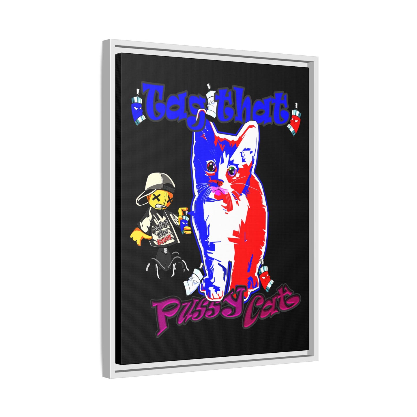 tag that - framed canvas art (black)