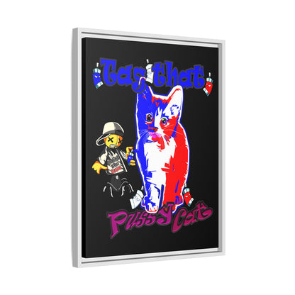 tag that - framed canvas art (black)