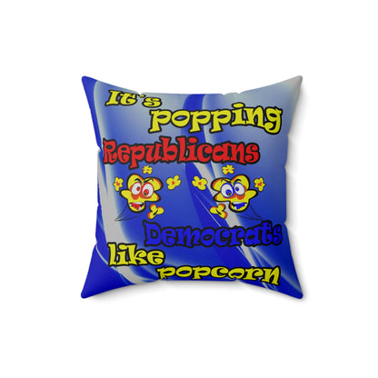 popping like popcorn - Spun Polyester Square Pillow - (blue-white wave)