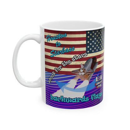 shoot for the stars - White Mug (purple wave)