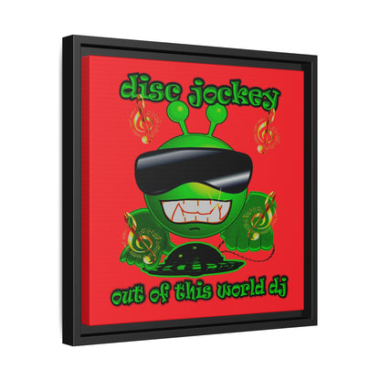disc jockey - framed canvas art (red)