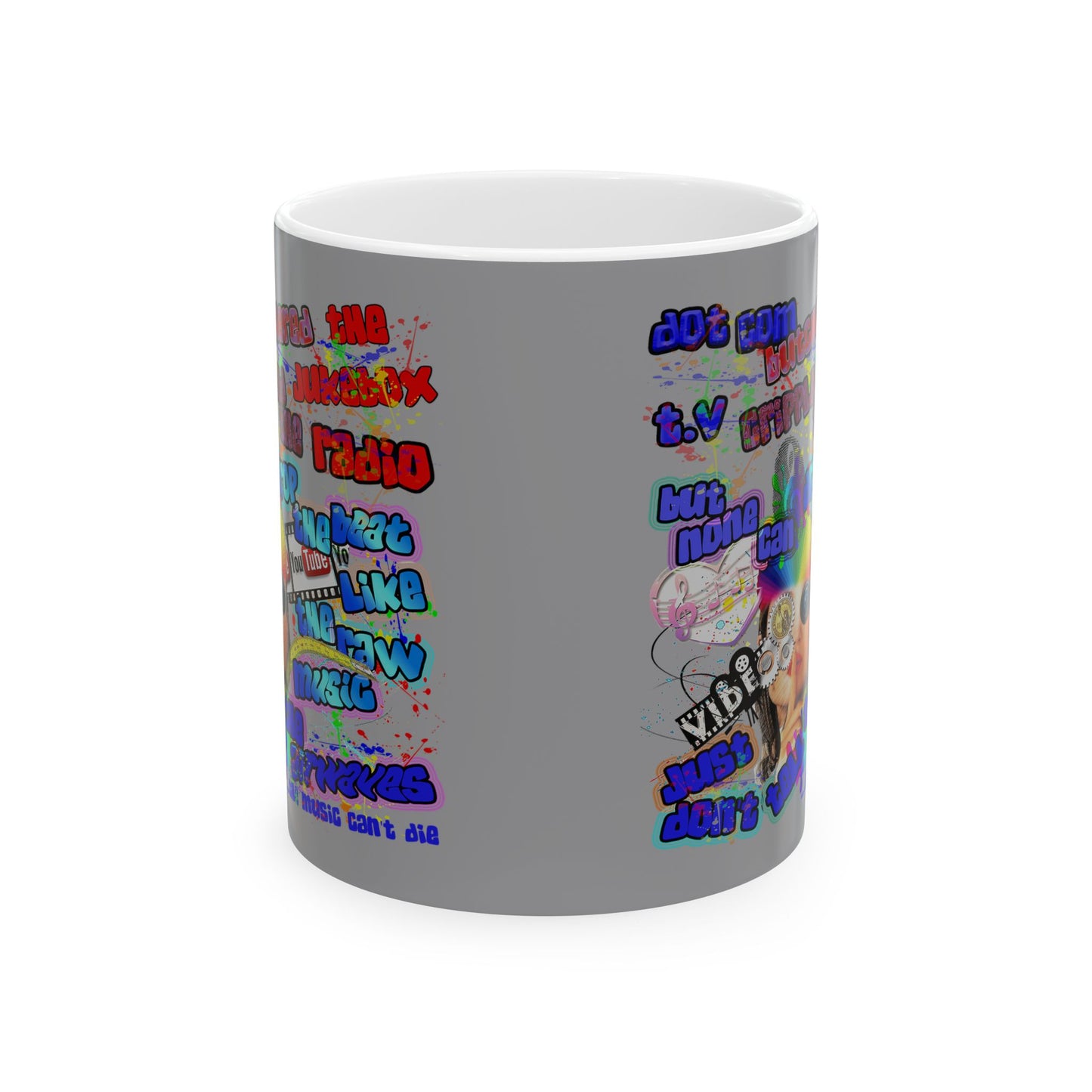 drop the beat - White Mug (grey)