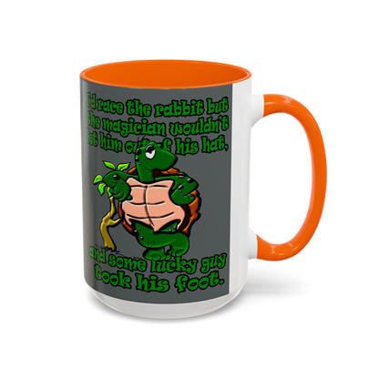 turtle race - Accent Mug (dark grey)